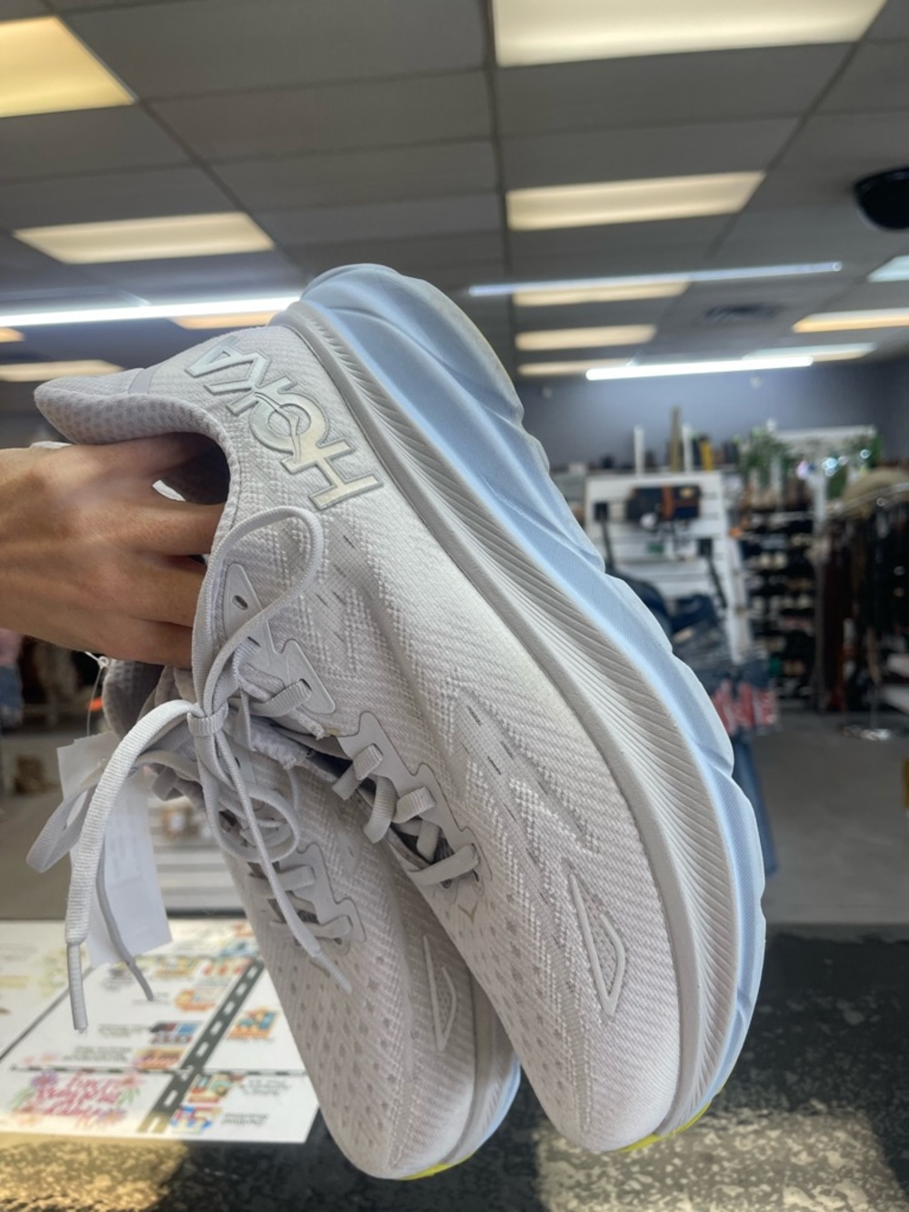 Hoka Women's White/Cream Sneakers - Picture 9 of 9